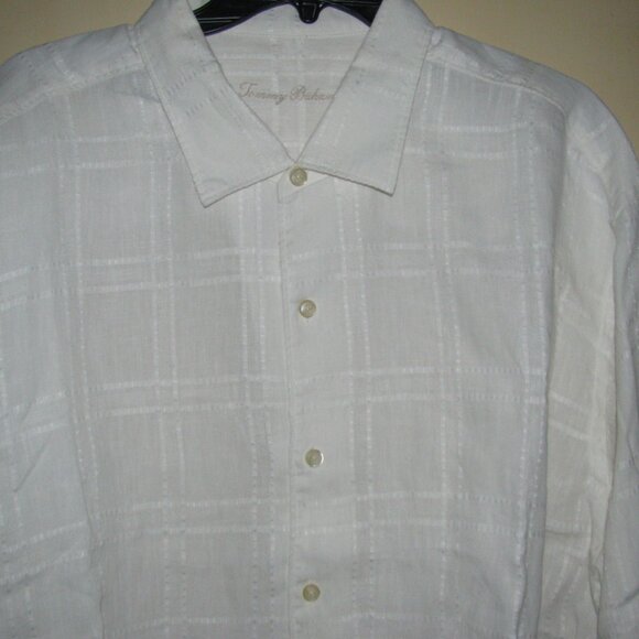 LINEN TOMMY BAHAMA WHITE BUTTON UP SHIRT - Picture 2 of 5